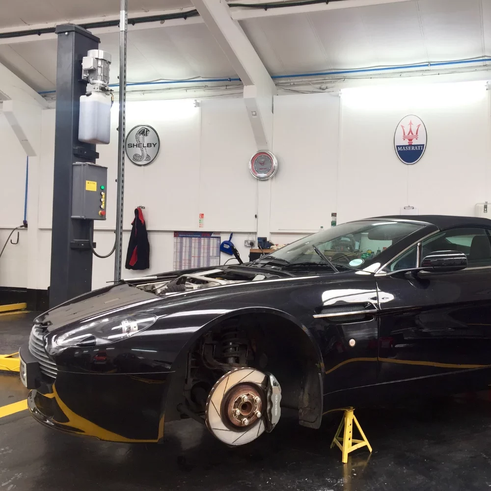 Aston Martin repair in progress