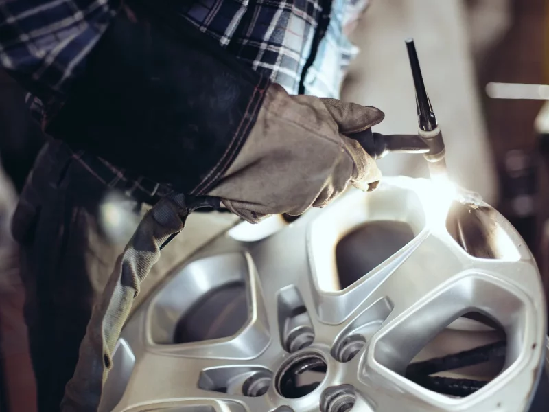 Welding as part of the Alloy Wheel Refurbishment process
