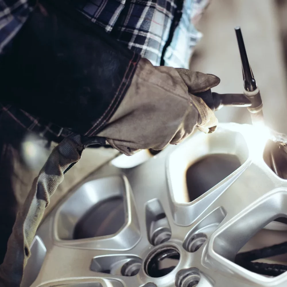 Welding as part of the Alloy Wheel Refurbishment process