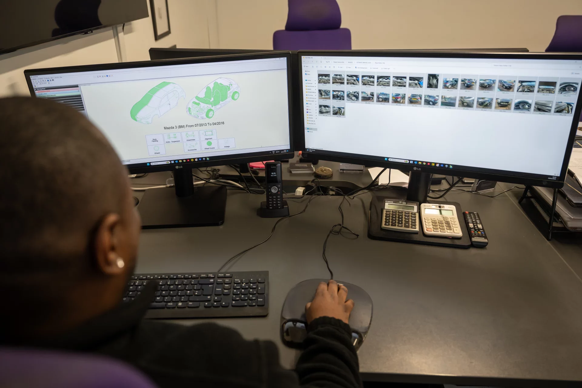 Accident management team member assisting with a non fault accident claim